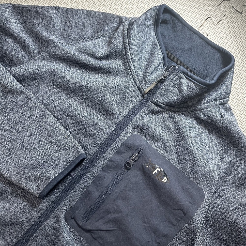 AFTCO Horizon Weatherproof Jacket Mens Small Blue Fleece Long Sleeve Full Zip